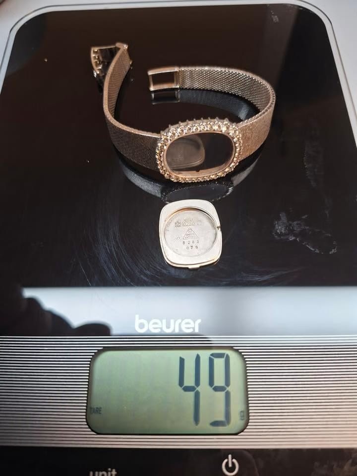 Omega De Ville Co-Axialfemme or blanc cadran bleu diamant