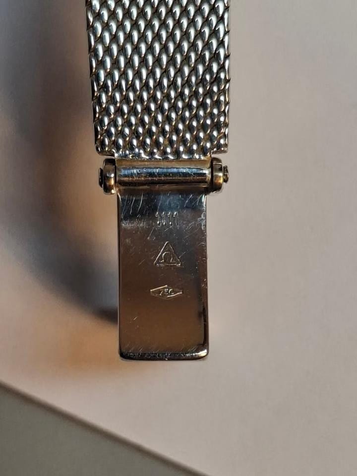 Omega De Ville Co-Axialfemme or blanc cadran bleu diamant