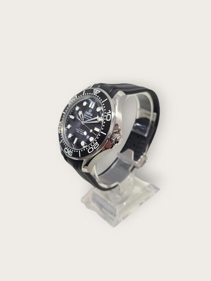 Omega Seamaster Diver 300 MBlack Seamaster Diver 300 M Steel and Rubber Strap Watch