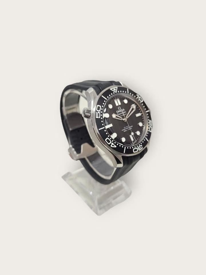 Omega Seamaster Diver 300 MBlack Seamaster Diver 300 M Steel and Rubber Strap Watch