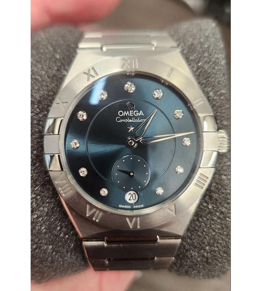 Omega Constellation Co-axial Master Chronometer Peacock Blue Dial NEW UNWORN