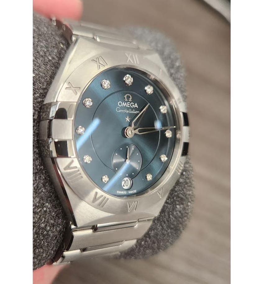 Omega Constellation Co-axial Master Chronometer Peacock Blue Dial NEW UNWORN
