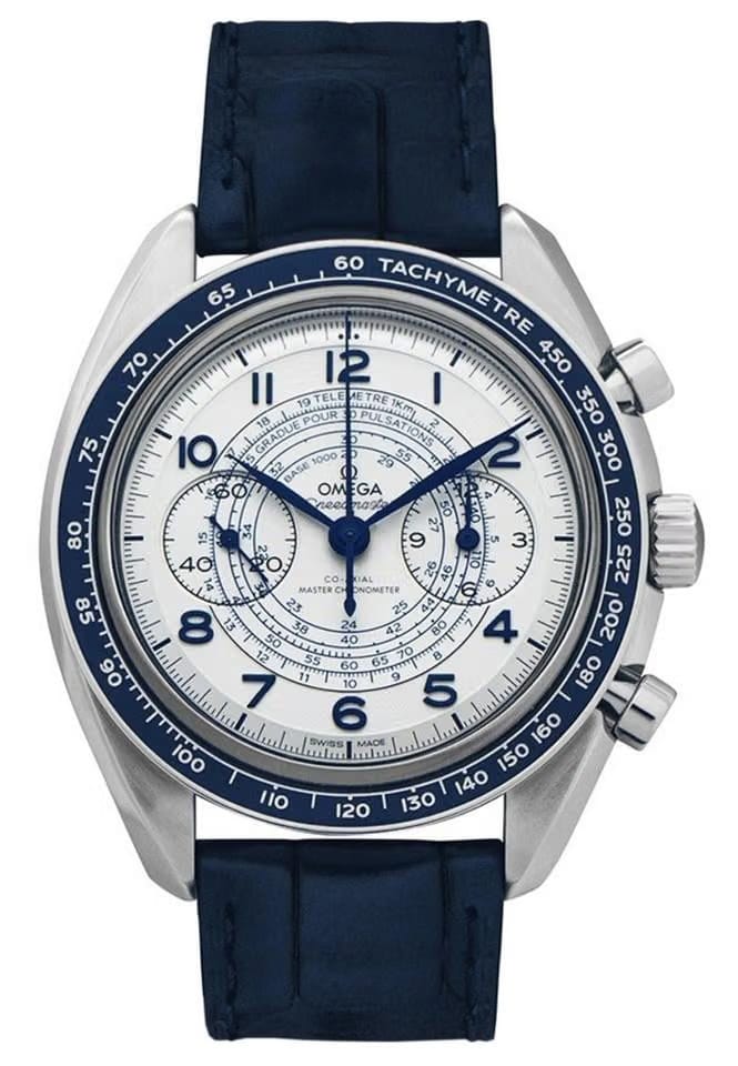 Omega Speedmaster Chronoscope Co-Axial Master Chronometer Chronograph White Blue