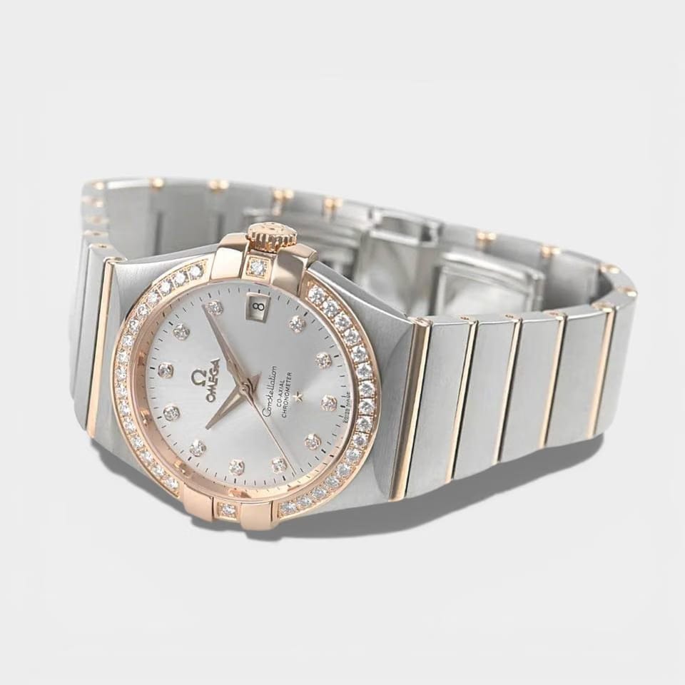 Omega Constellation Ladies Co-Axial Chronometer / Diamonds / Steel&Red gold / 35 mm / 123.25.35.20.52.001
