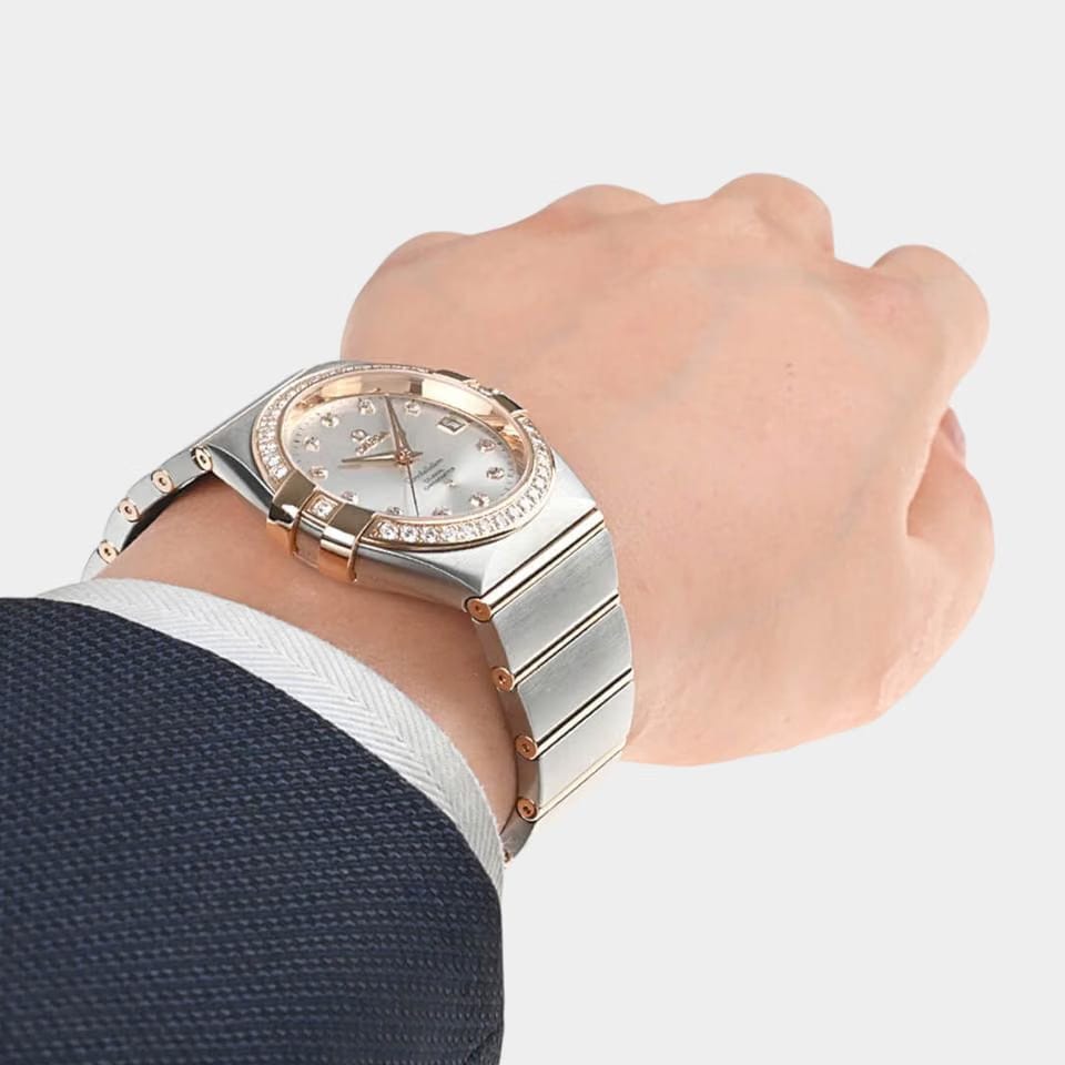 Omega Constellation Ladies Co-Axial Chronometer / Diamonds / Steel&Red gold / 35 mm / 123.25.35.20.52.001
