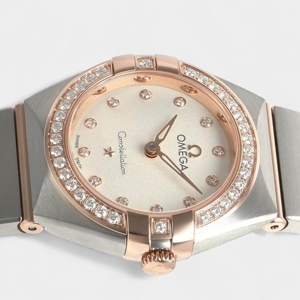 Omega Constellation Quartz Manhattan / Steel&Rose gold / 25 mm / Papers / 131.25.25.60.52.001