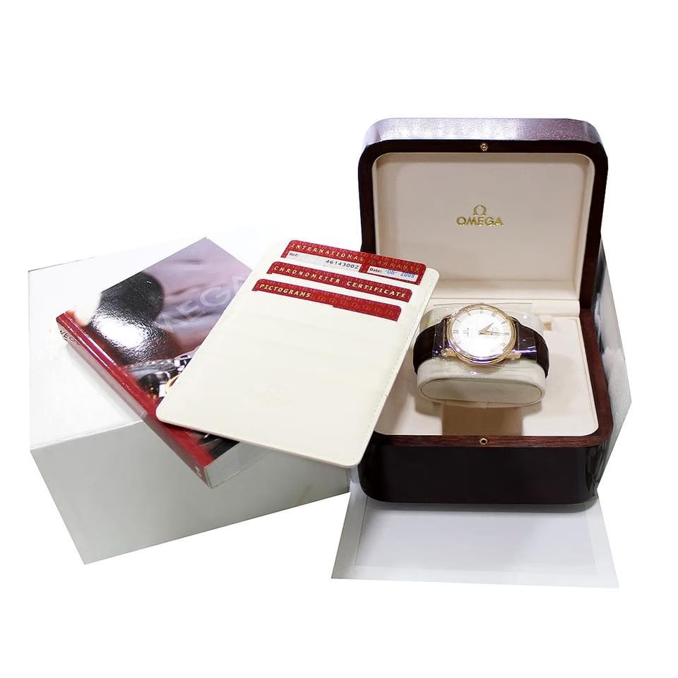 Omega De Ville Prestige Rose Gold Ref. 4614.30.02 Full Set NOS