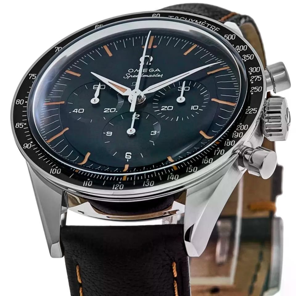 Omega Speedmaster First Omega In Space blk dial 39mm 310.32.40.50.06.001 steel on leather strap