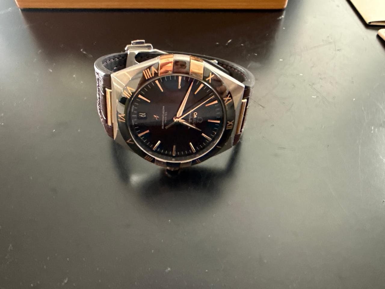 Omega Constellation Chronometer Omega Constellation 41 mm steel gold on leather strap