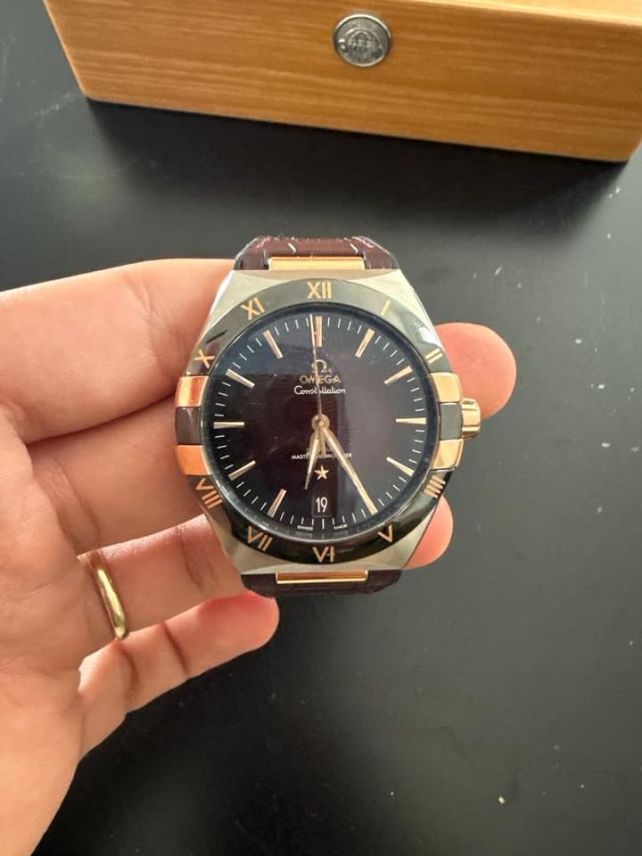 Omega Constellation Chronometer Omega Constellation 41 mm steel gold on leather strap