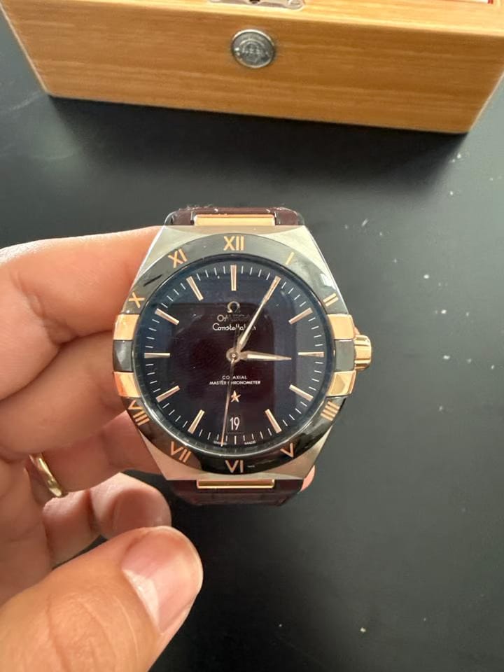 Omega Constellation Chronometer Omega Constellation 41 mm steel gold on leather strap