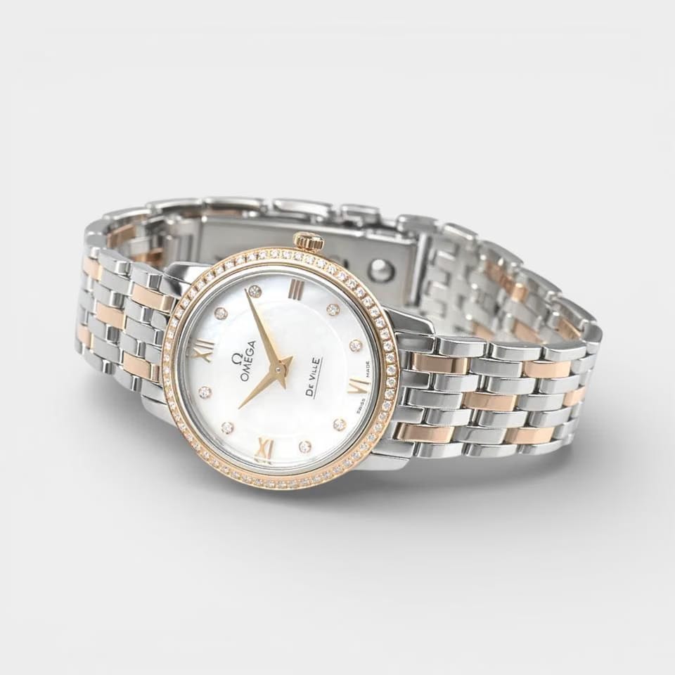 Omega De Ville Prestige Steel&Red gold / 27.4 mm / Box&Papers / 424.25.27.60.55.002