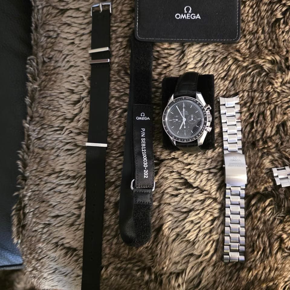 Omega Speedmaster Professional Moonwatch Fullset neu mit 4 ( Armbändern