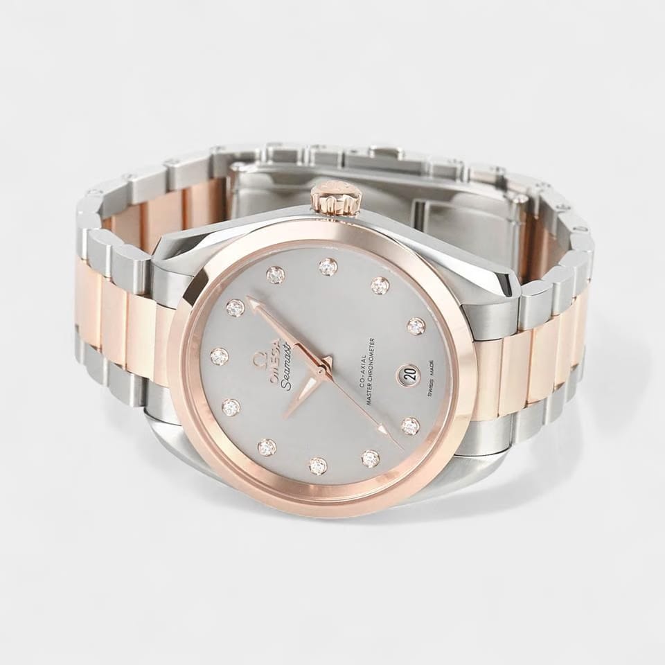 Omega Seamaster Aqua Terra150 M Co-Axial Master Chronometer / Diamond / Steel&Gold / 38 mm / 220.20.38.20.56.002