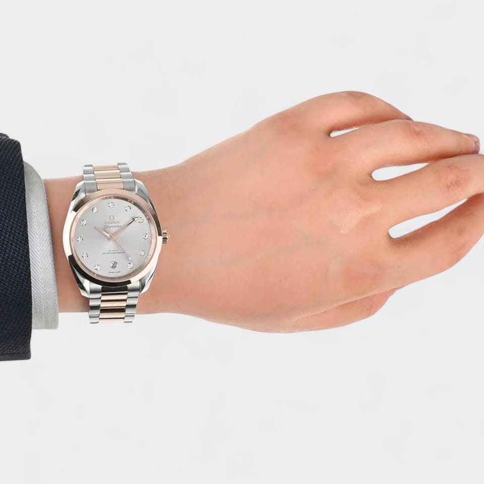 Omega Seamaster Aqua Terra150 M Co-Axial Master Chronometer / Diamond / Steel&Gold / 38 mm / 220.20.38.20.56.002