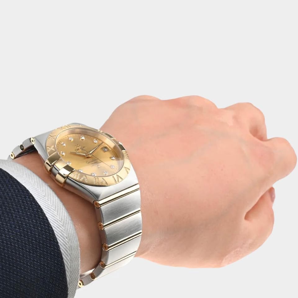 Omega Constellation Ladies Diamonds / Steel&Yellow gold / 35 mm / 123.25.35.20.58.002