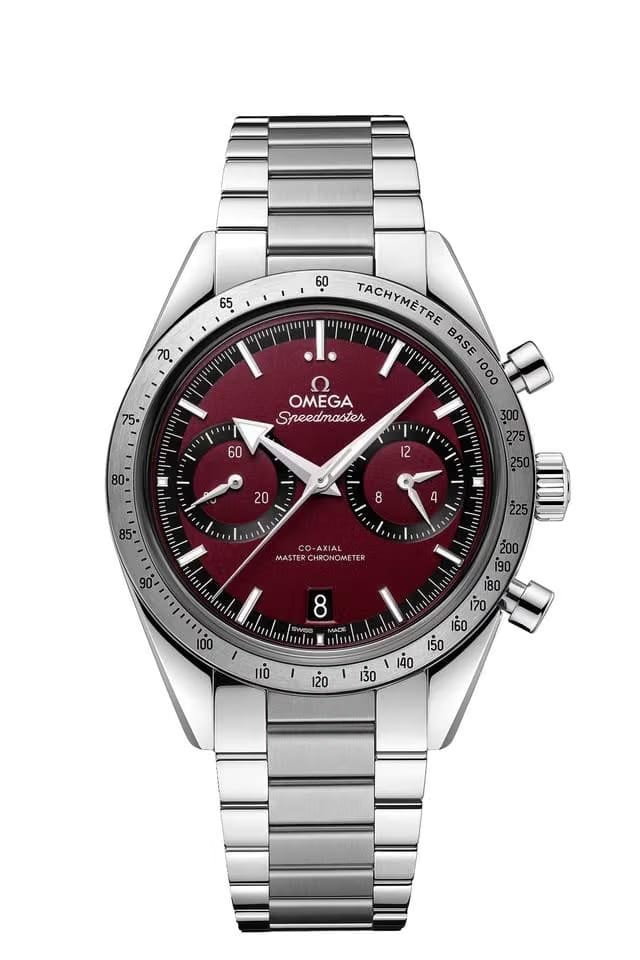 Omega Speedmaster '57 Co-Axial Master Chronometer Chrono Burgundy NEW UNWORN 332.10.41.51.11.001