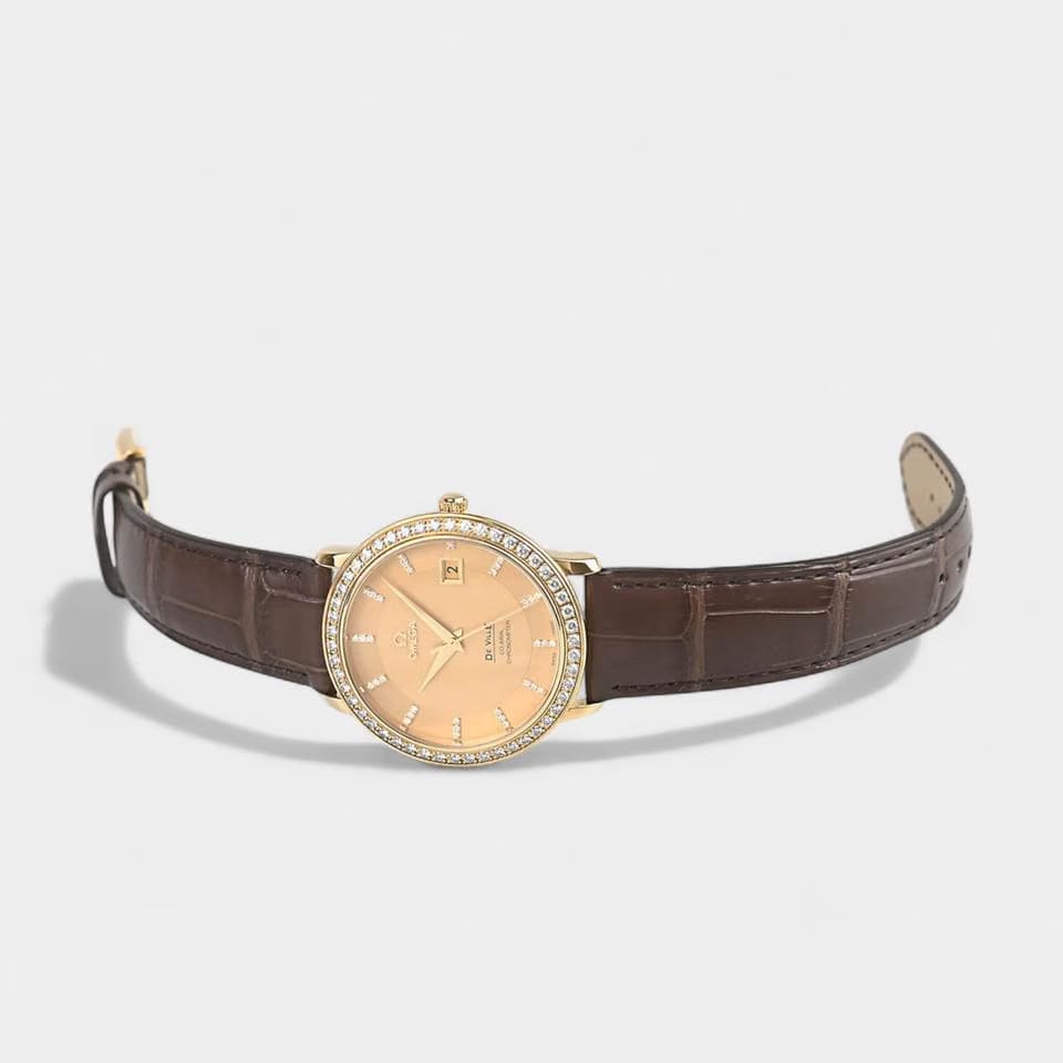 Omega De Ville Prestige Diamonds / Yellow gold / Box&Papers / 413.58.37.20.58.001