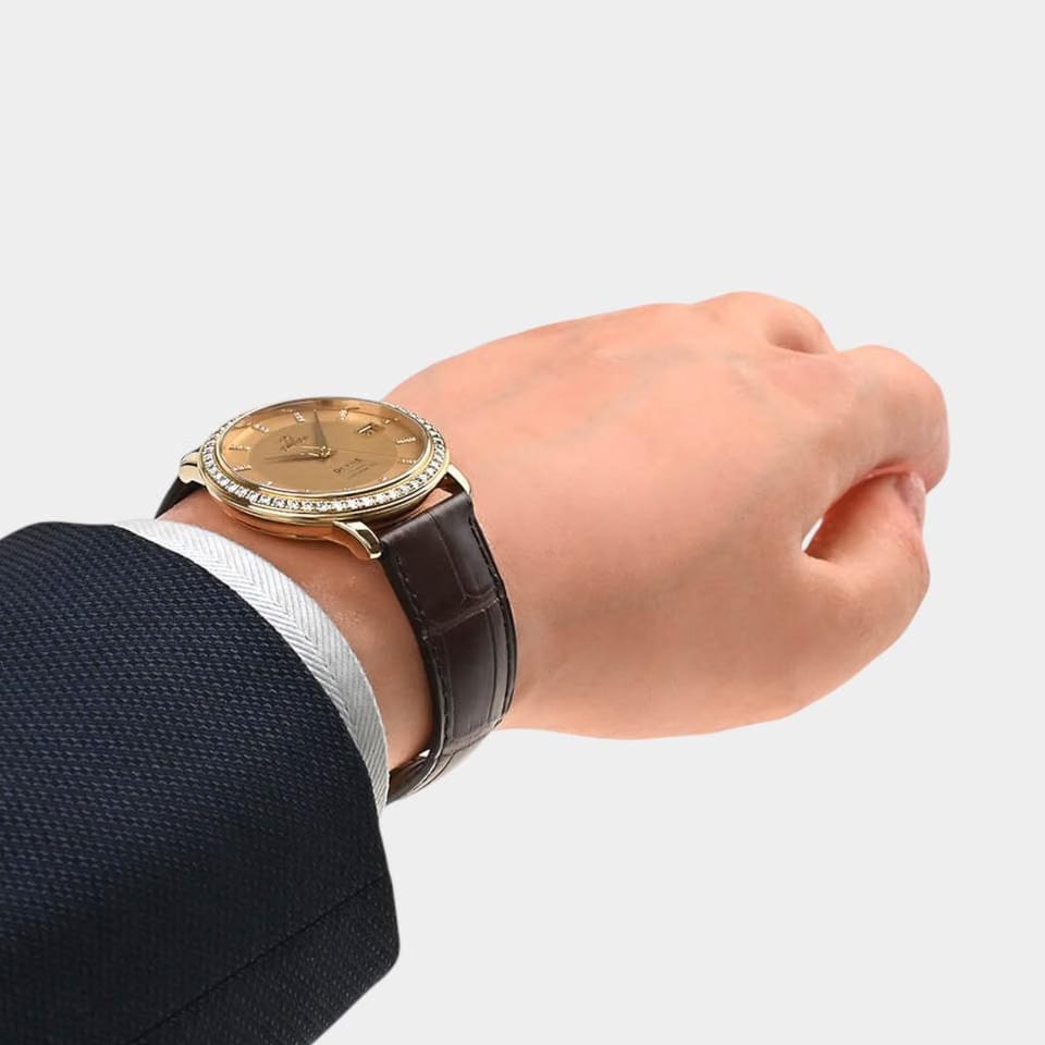 Omega De Ville Prestige Diamonds / Yellow gold / Box&Papers / 413.58.37.20.58.001