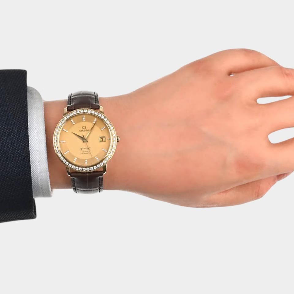 Omega De Ville Prestige Diamonds / Yellow gold / Box&Papers / 413.58.37.20.58.001