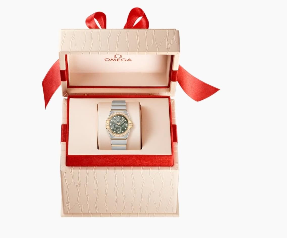 Omega Constellation28 Mm Constellation Steel 18 K Yellow Gold Diamond Bezel 131.25.28.60.99.002 Iron meteorite Green Dial