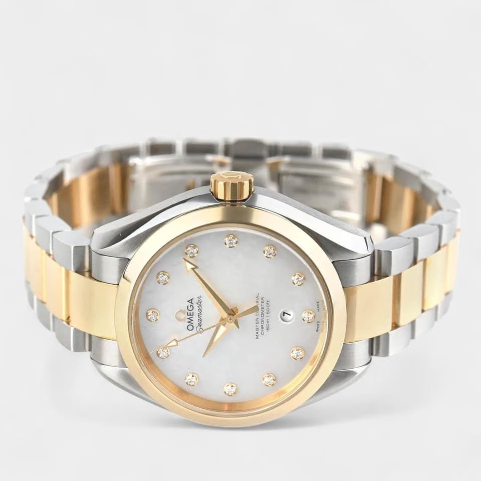 Omega Seamaster Aqua Terra Diamond / Steel&Gold / 34mm Box&Papers 231.20.34.20.55.002