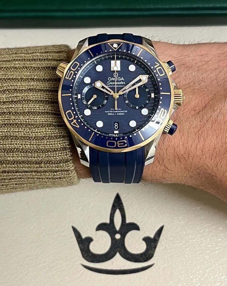 Omega Seamaster300m Blue Dial Chrono Gents Watch Steel & Gold 2023 Box Papers