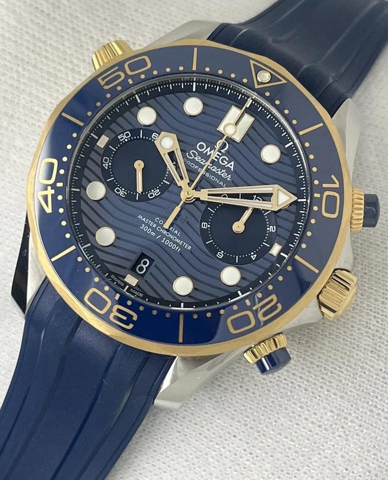 Omega Seamaster300m Blue Dial Chrono Gents Watch Steel & Gold 2023 Box Papers