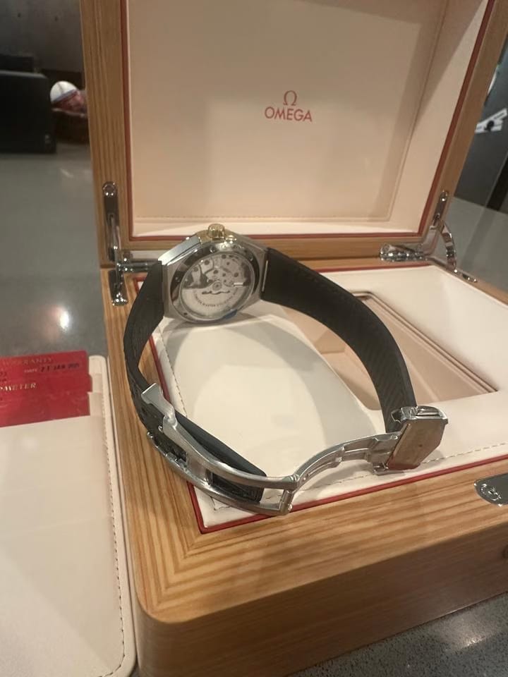 Omega Constellation18k Gold & Green Alligator - Co-Axial Master Chronometer