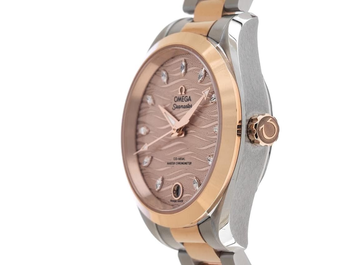 Omega Seamaster Aqua Terra Ref.220.20.34.20.59.001 2025 Full Set Ungetragen Seamaster Aqua Terra 150 M Diamanten Stahl 18kt Sedna™‑Gold