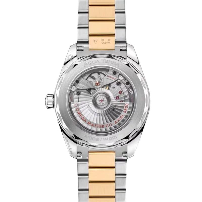 Omega Seamaster Aqua Terra Shades 38mm Steel and 18k Moonshine 220.20.38.20.02.002 Chronometer Date