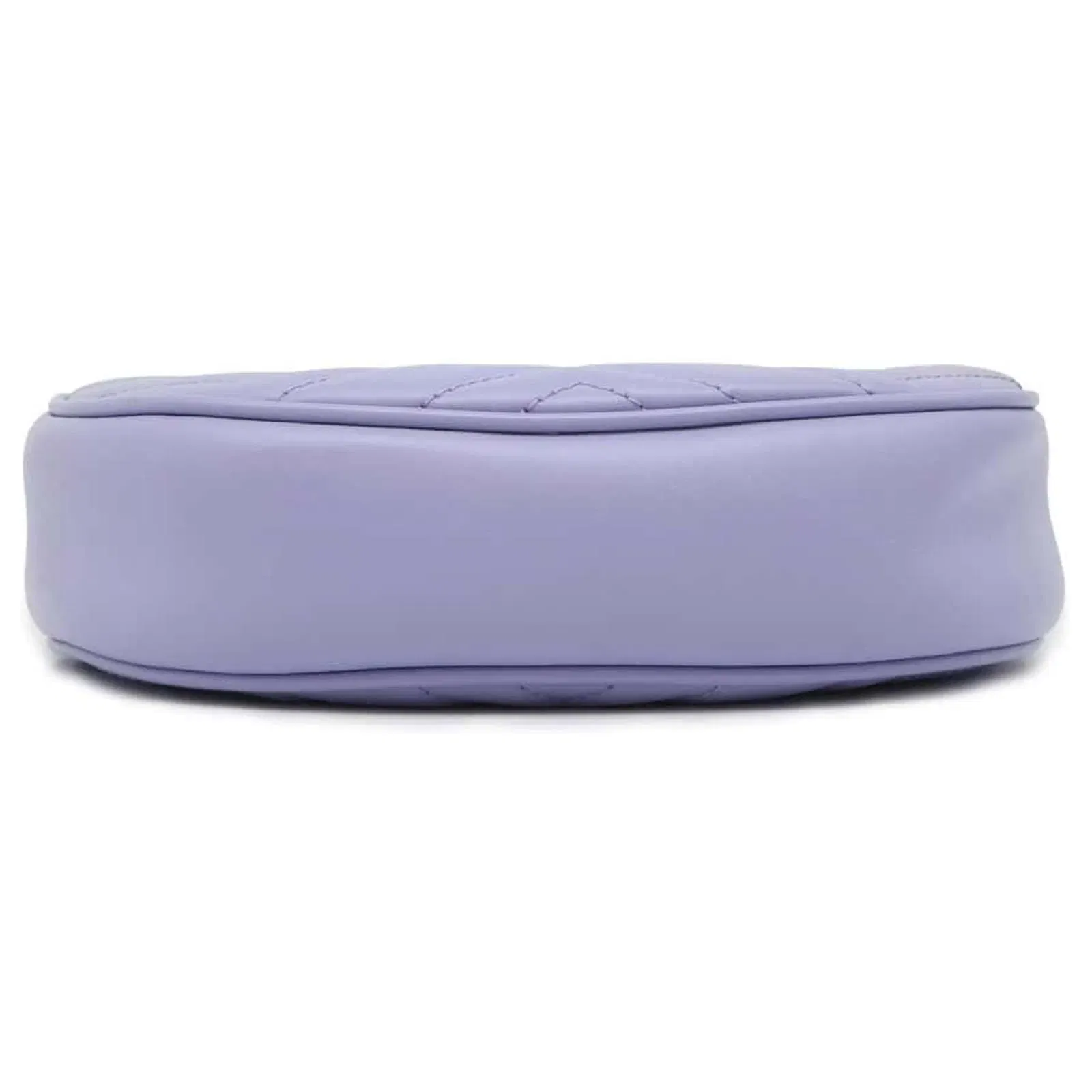 Gucci GG Marmont Half Moon Shape Leather Shoulder Bag Purple