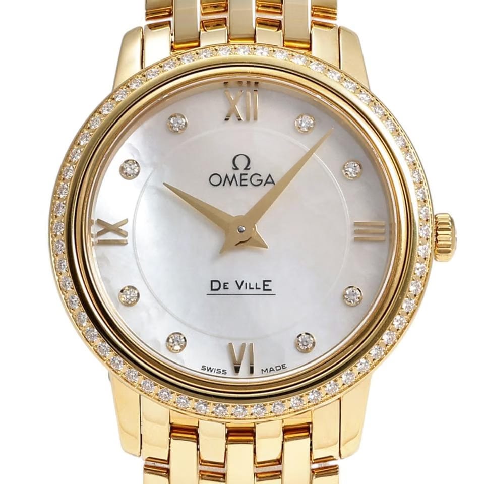 Omega De Ville Prestige424.55.27.60.55.001 Quartz Yellow Gold New