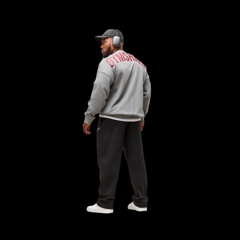Gymshark Power Crew Oversized Fit Charcoal Core Marl