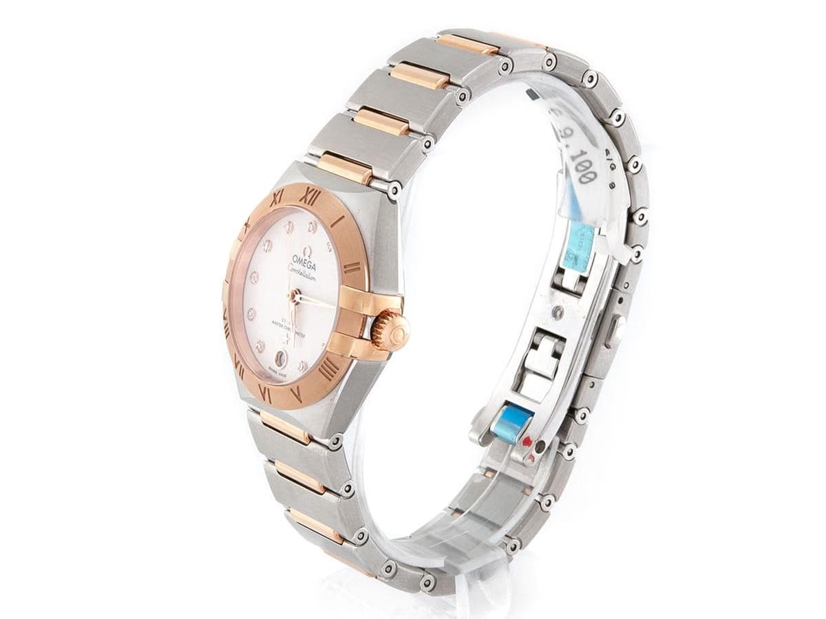 Omega Constellation Manhatten Co-Axial ø 29mm Stahl Roségold Silber Diamond B+P