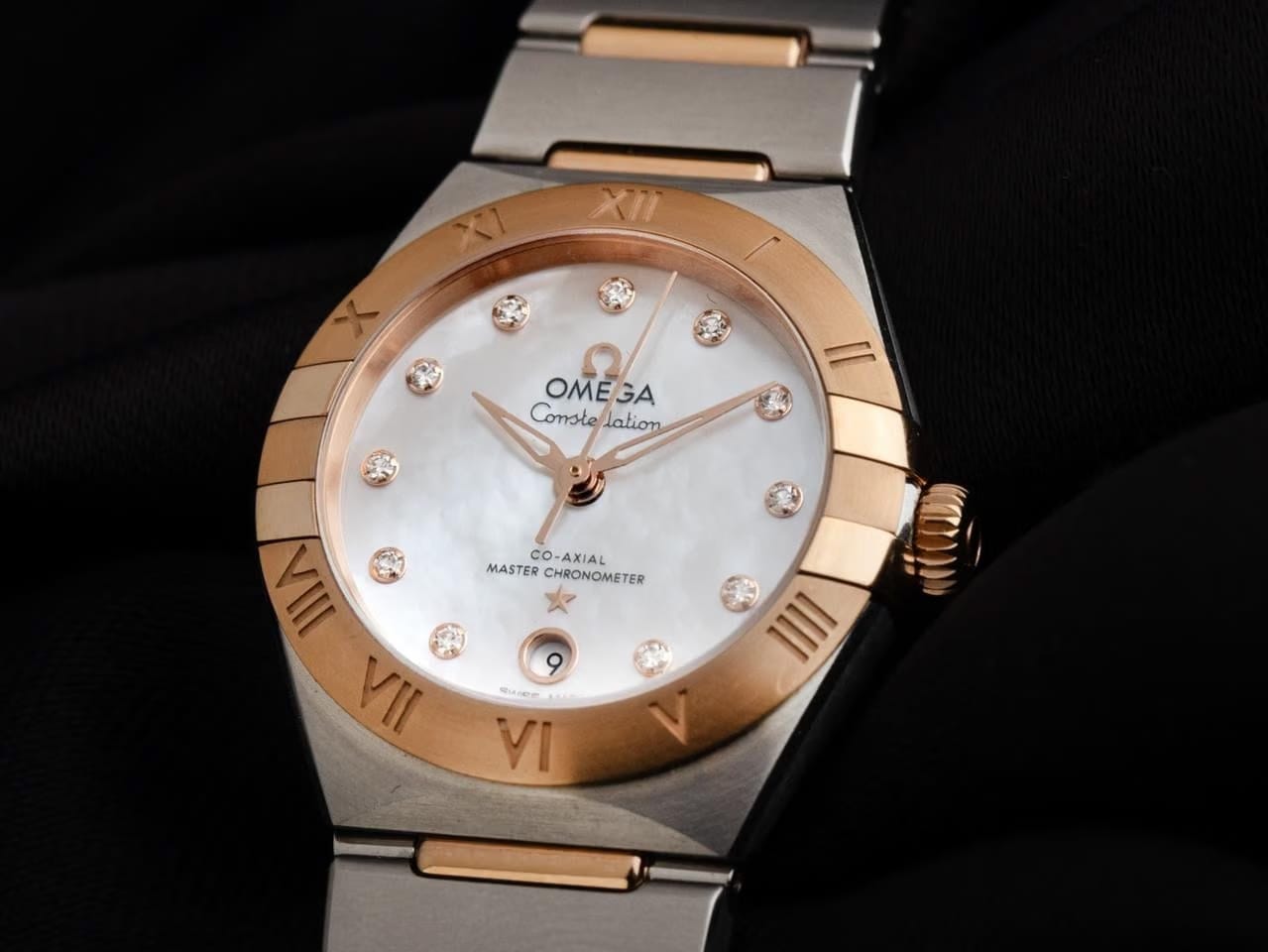 Omega Constellation Ref.131.20.29.20.55.001 2025 Full Set Ungetragen Constellation Diamanten Perlmutt