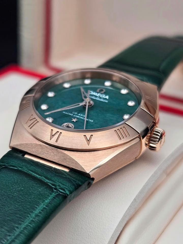 Omega Constellation Chronometer Green Aventurine Dial Factory Diamond Markers