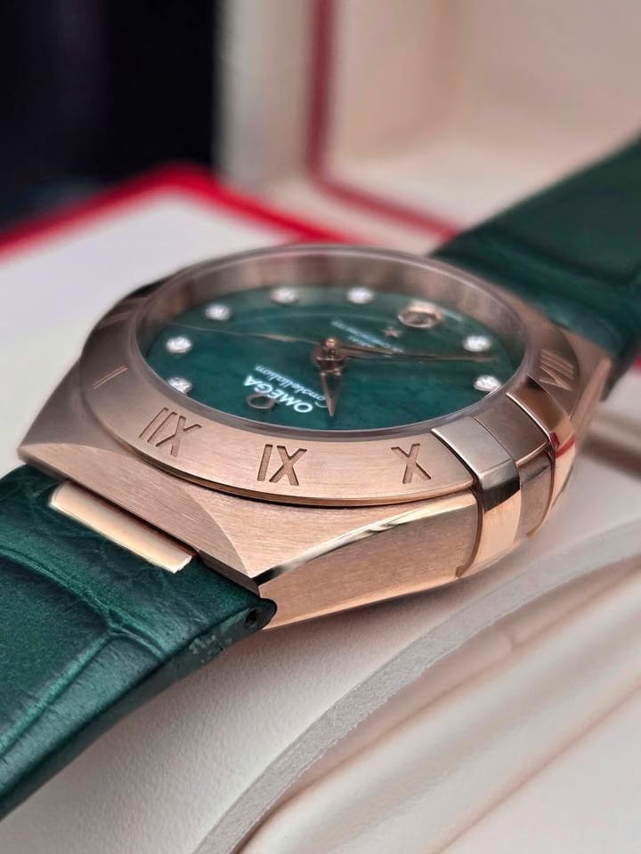 Omega Constellation Chronometer Green Aventurine Dial Factory Diamond Markers