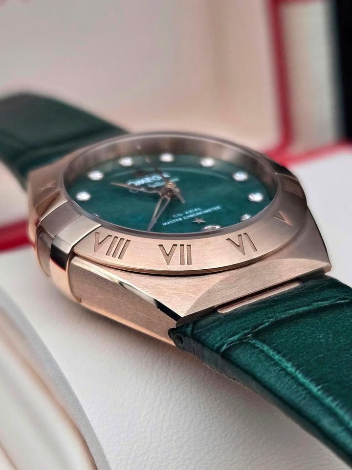 Omega Constellation Chronometer Green Aventurine Dial Factory Diamond Markers