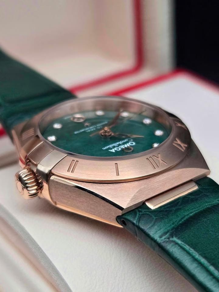 Omega Constellation Chronometer Green Aventurine Dial Factory Diamond Markers