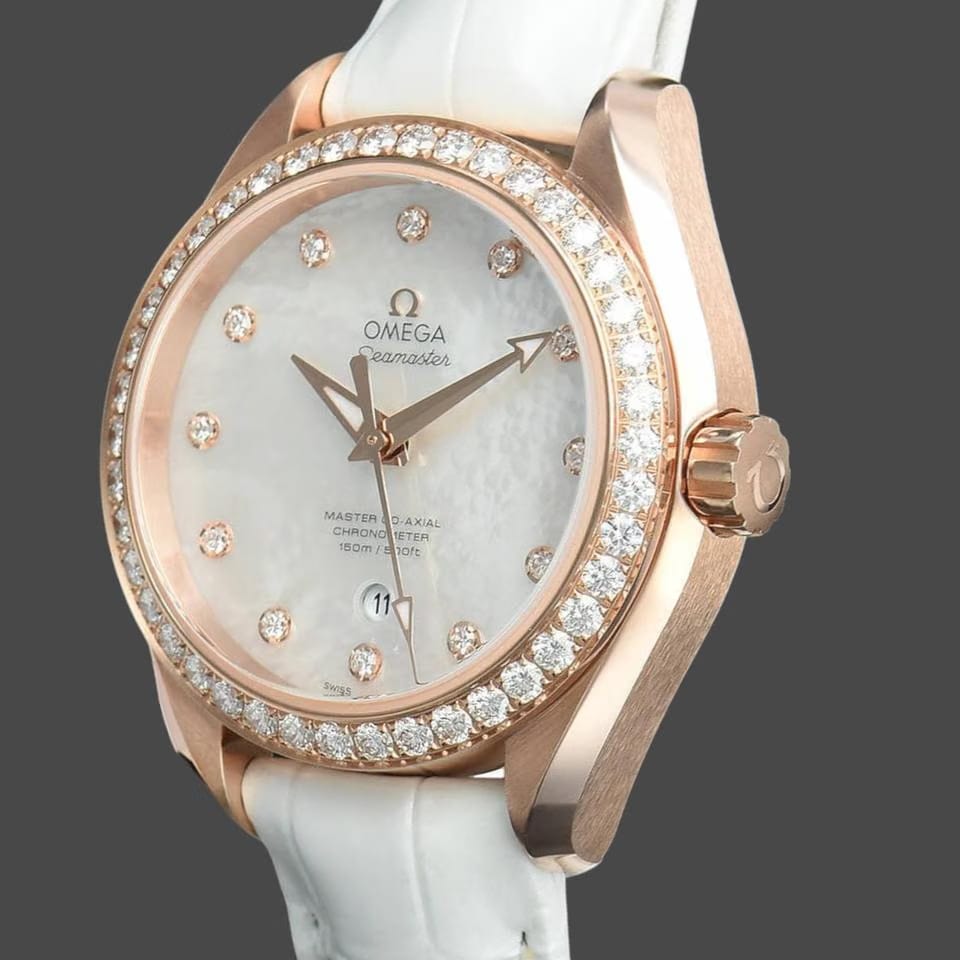 Omega Seamaster Aqua Terra Rose gold / 34 mm / Box&Papers / 231.58.34.20.55.003