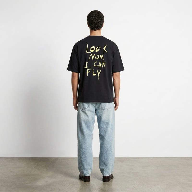 Look Mom I Can Fly Tshirt - Black