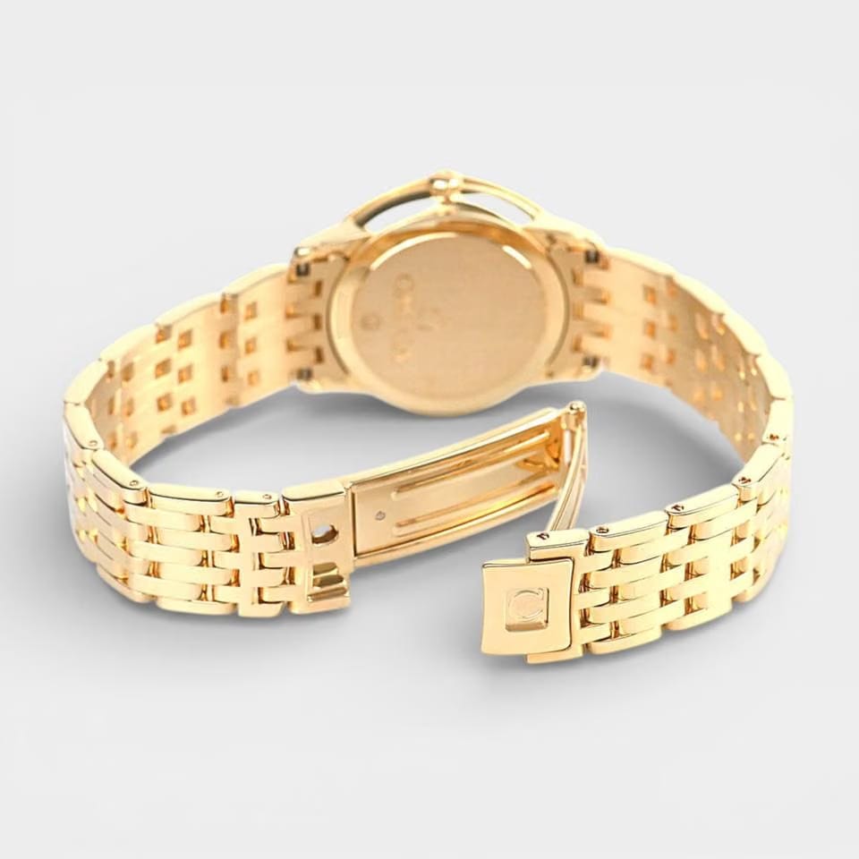 Omega De Ville Prestige Yellow gold / 27.4 mm / Box&Papers / 424.55.27.60.55.001