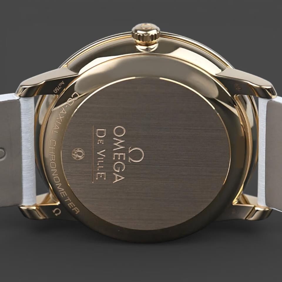 Omega De Ville Prestige Yellow gold / 36.8 mm / Box&Papers / 424.57.37.20.55.001
