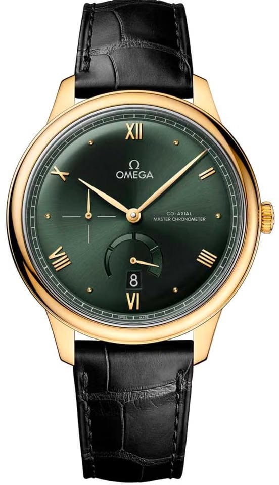 Omega De Ville Prestige Co-Axial Master Chronometer Small seconds 41mm NEW 434.53.41.21.10.001 Green Dial Solid Yellow Gold NEW UNWORN