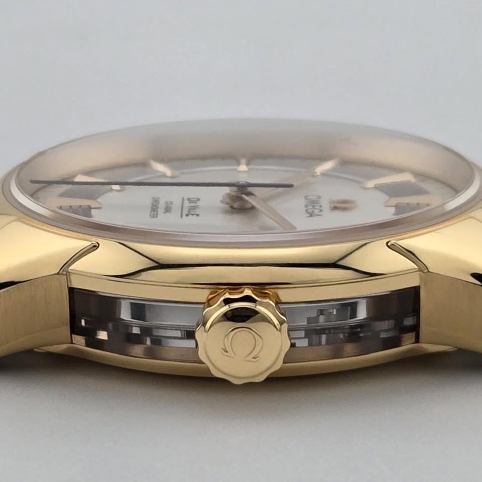 Omega De Ville Hour Vision Co-Axial / orologio uomo / quadrante argentato / cassa oro rosso / cinturino pelle marrone - REF. 43163412102001