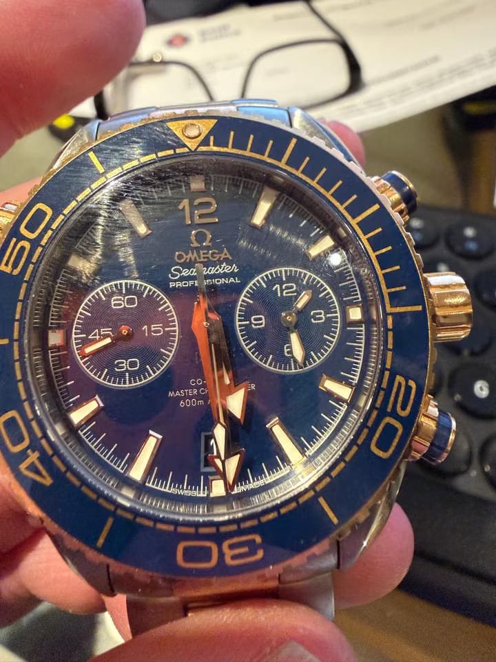Omega Seamaster Planet Ocean Chronograph Complete fully working watch with box / papers / manuals etc
