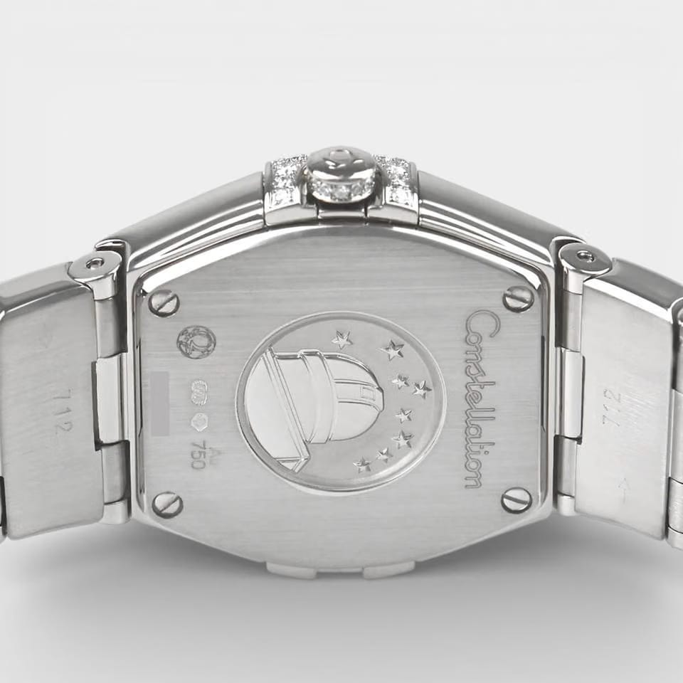 Omega Constellation Quartz White gold / 24 mm / Box&Papers / 123.55.24.60.55.014