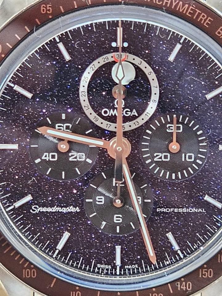 Omega Speedmaster Moonphase Moonwatch Moonphase Cadran Aventurine Set complet