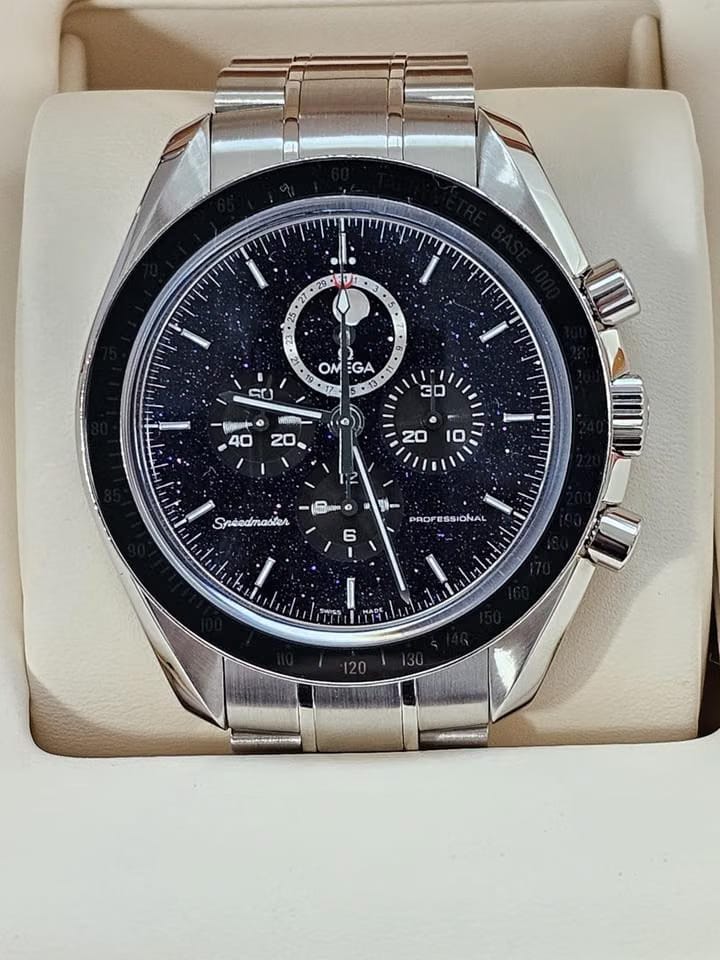 Omega Speedmaster Moonphase Moonwatch Moonphase Cadran Aventurine Set complet
